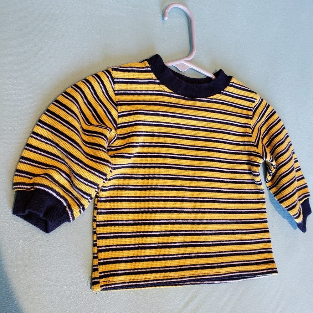 Yellow and  blue striped 12 month sweater